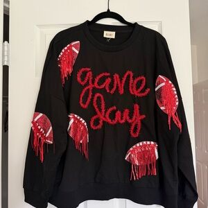BiBi Black Sweatshirt with Red Football Design